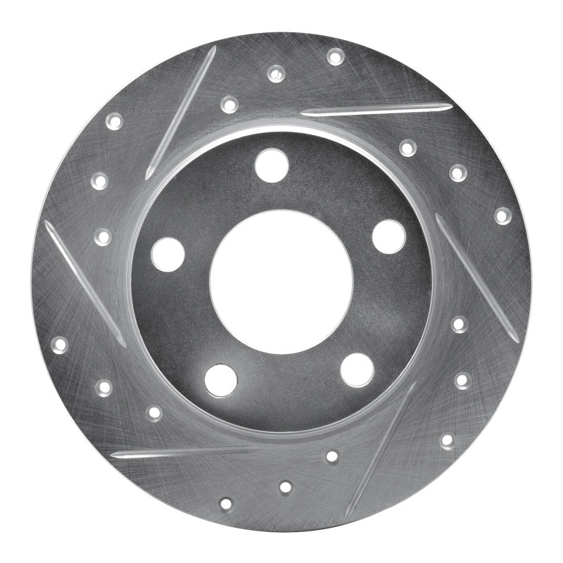 R1 Concepts 99-02 Audi A6 Quattro Rear Left Drilled & Slotted Silver Brake Rotor