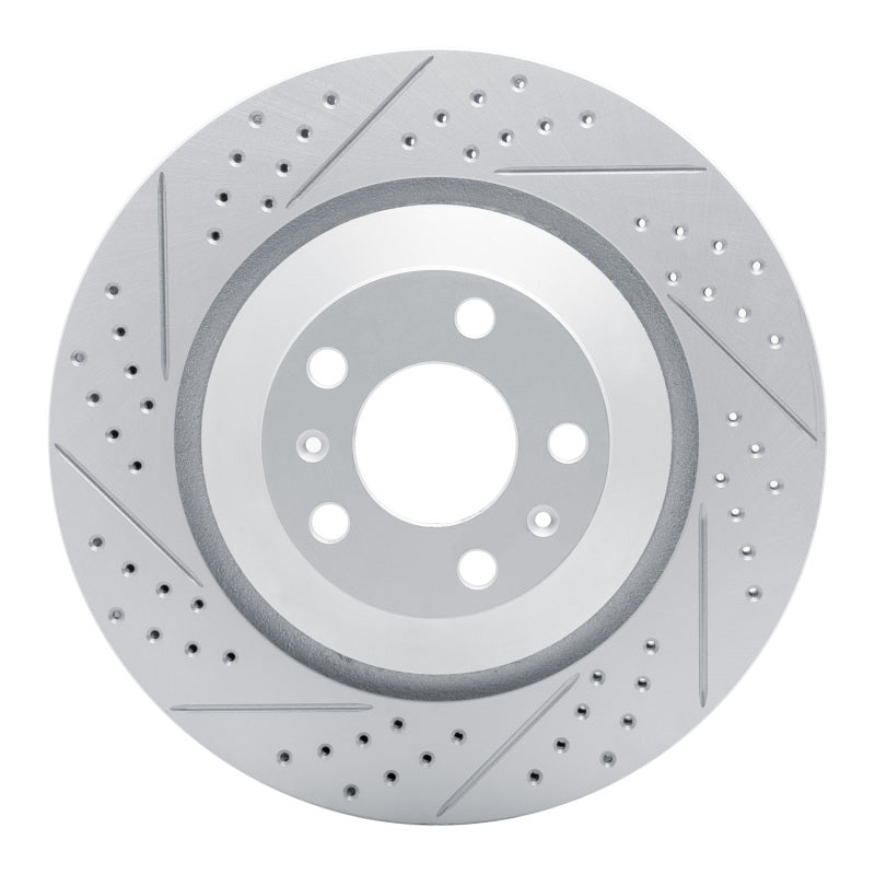 R1 Concepts 04-18 Audi A8 Rear Left Drilled & Slotted Geo-Carbon Rotor