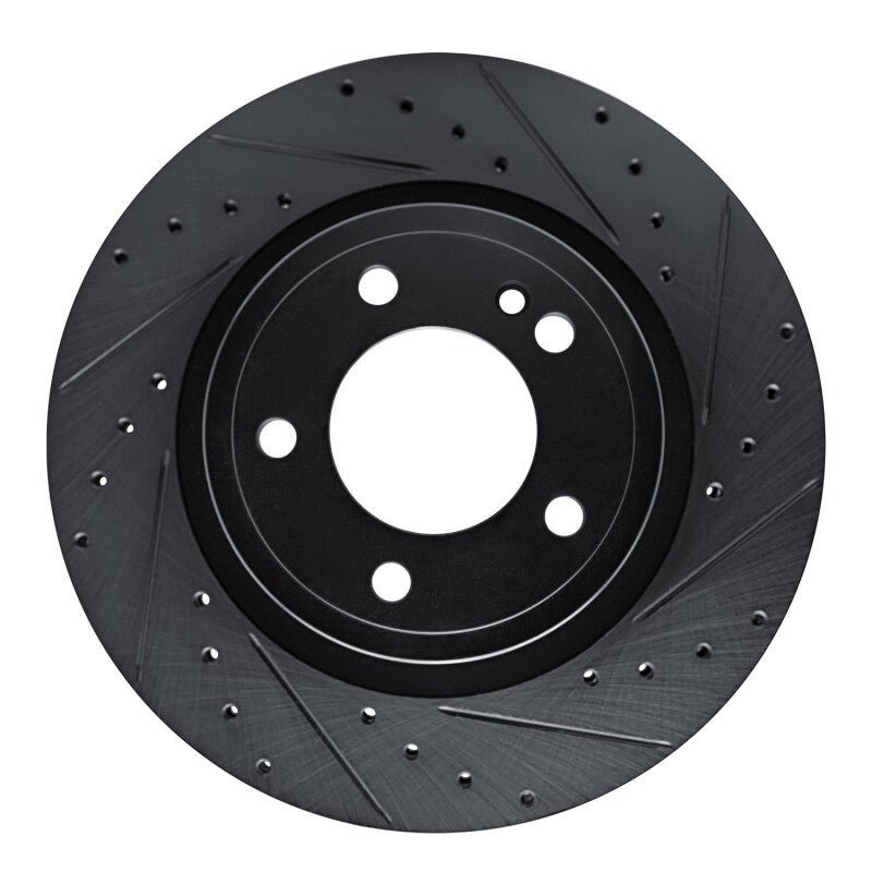 R1 Concepts 2019-2025 Mercedes-Benz G580 Rear Right Drilled & Slotted Black Brake Rotor