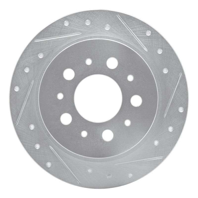 R1 Concepts 95-97 Volvo 960 Rear Right Drilled & Slotted Silver Brake Rotor
