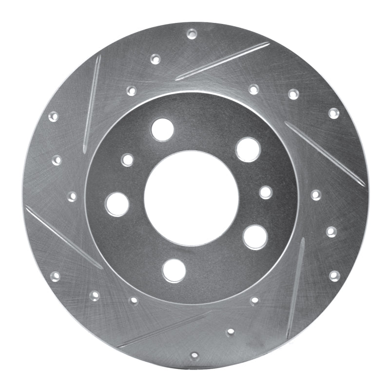 R1 Concepts 67-72 Volvo 164 Front Right Drilled & Slotted Silver Brake Rotor