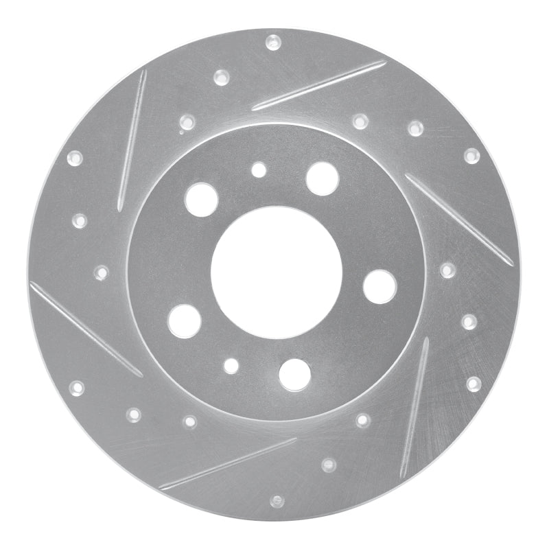 R1 Concepts 67-72 Volvo 164 Front Left Drilled & Slotted Silver Brake Rotor