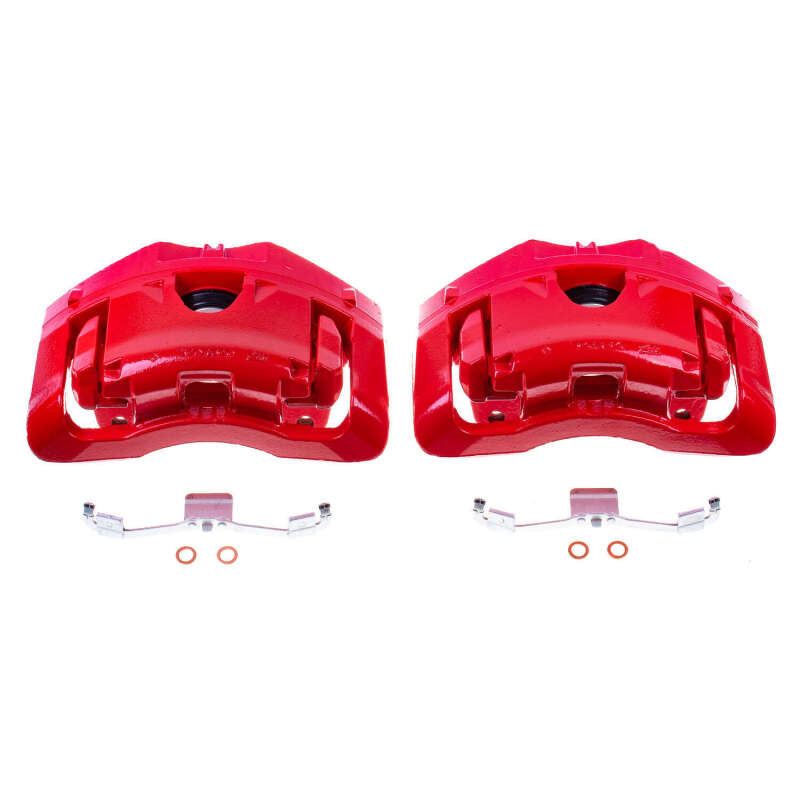 PowerStop 2008 Volvo S60 Front Red Calipers w/Brackets - Pair