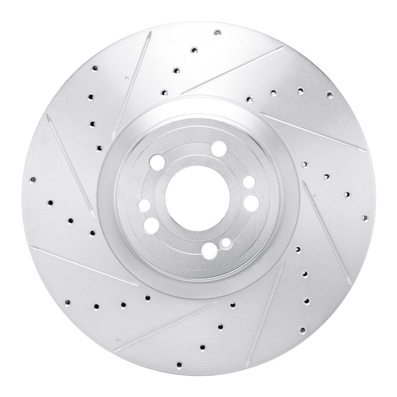 R1 Concepts 20-26 Mercedes-Benz GLE350 Front Left Drilled & Slotted Silver Brake Rotor