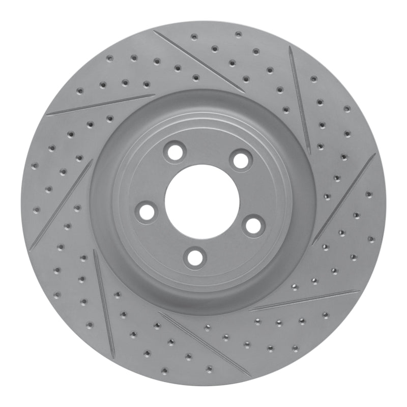 R1 Concepts 06-21 Jaguar Super V8 Front Right Drilled & Slotted Geo-Carbon Rotor