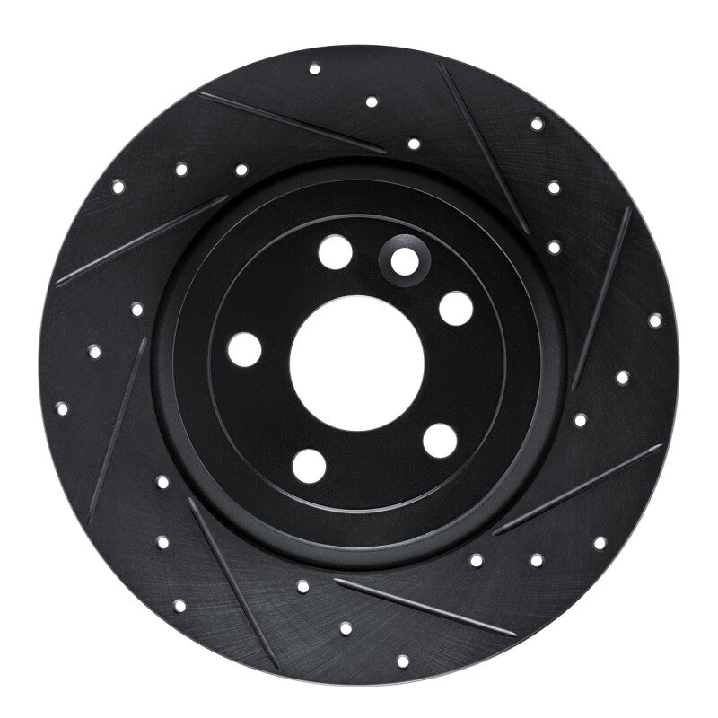 R1 Concepts 16-19 Land Rover Range Rover Evoque Rear Right Drilled & Slotted Black Brake Rotor