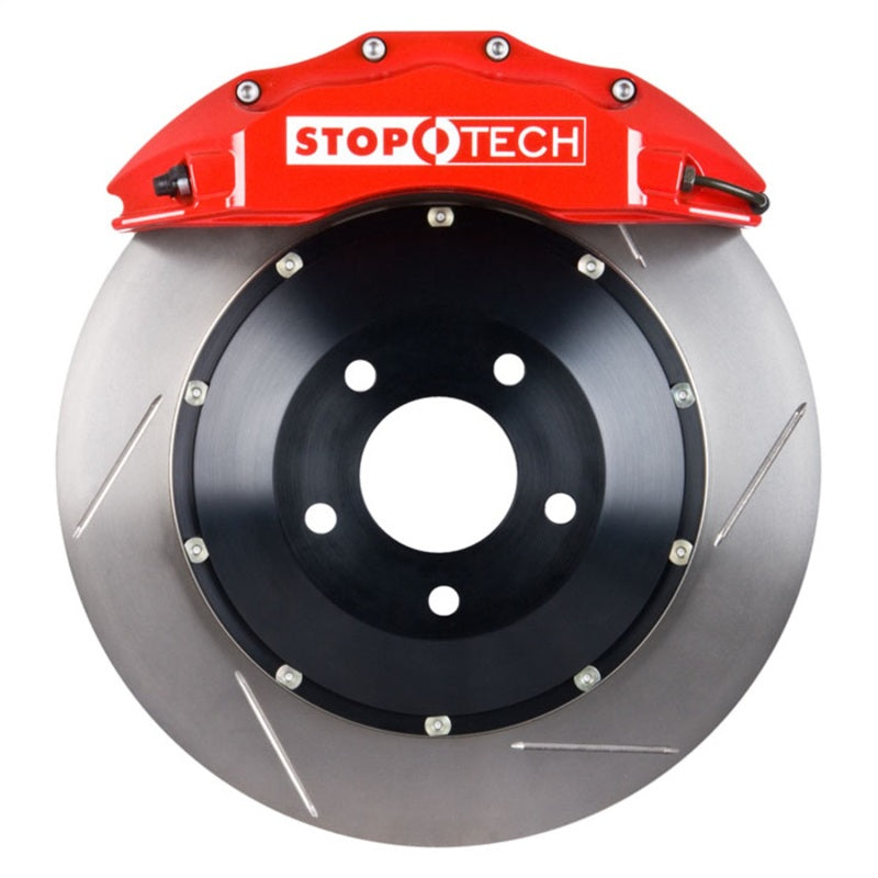 StopTech 07-13 BMW 128i (E82) Front BBK w/ Red ST-60 Calipers Slotted 355X32mm Rotors/Pads/SS Lines