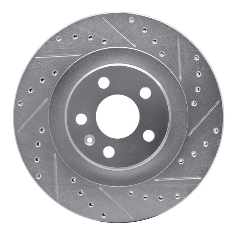 R1 Concepts 16-26 Volvo V60 Cross Country Rear Right Drilled & Slotted Silver Brake Rotor