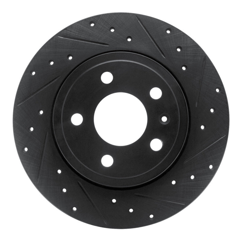 R1 Concepts 00-09 Audi A4 (USA/Canada) Rear Right Drilled & Slotted Black Brake Rotor