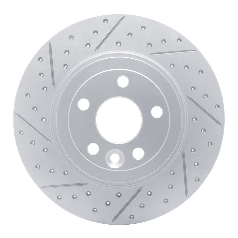 R1 Concepts 16-19 Land Rover Range Rover Evoque Rear Left Drilled & Slotted Geo-Carbon Rotor