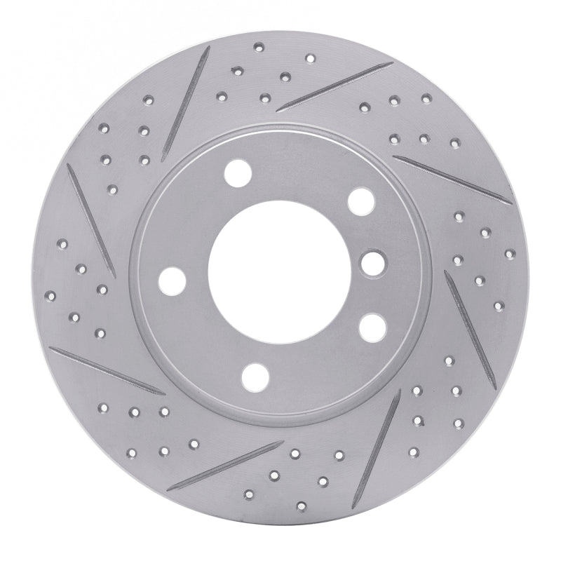 R1 Concepts 95-98 BMW 318Ti Front Left Drilled & Slotted Geo-Carbon Rotor