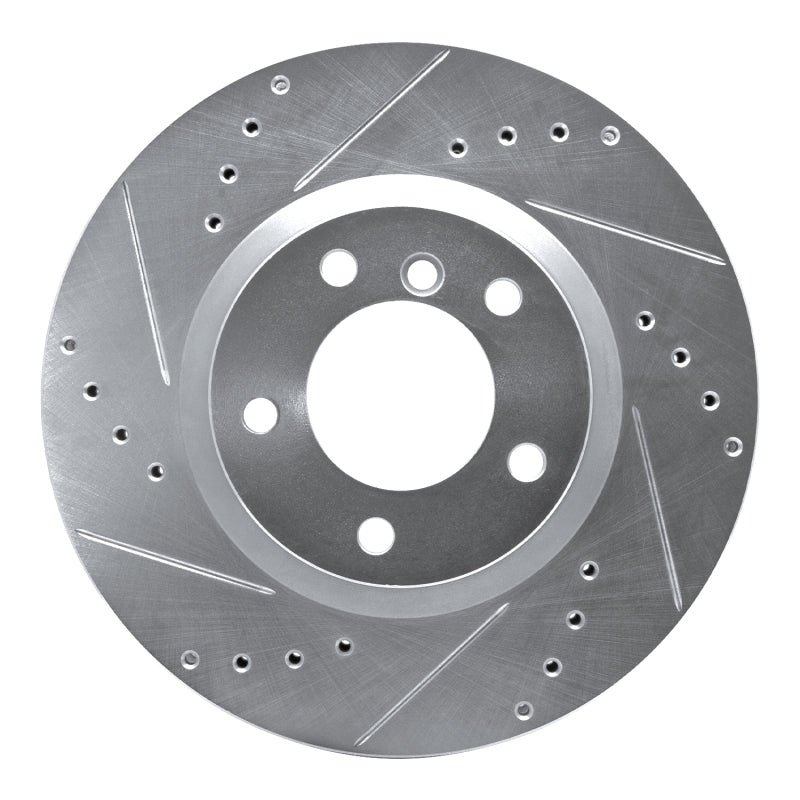 R1 Concepts 95-02 BMW Z3 Right Front Drilled & Slotted Silver Brake Rotor