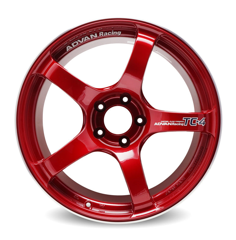 Advan TC4 16x7.5 / +35 Offset / 4x100 / 63mm Bore / Racing Candy Red and Ring