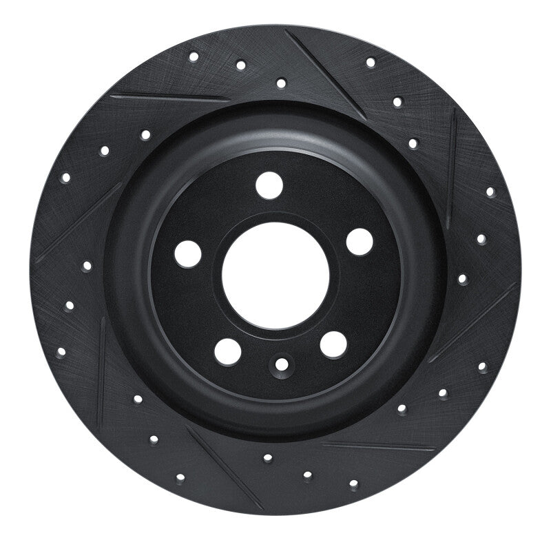 R1 Concepts -25 Volvo XC40 Rear Right Drilled & Slotted Black Brake Rotor