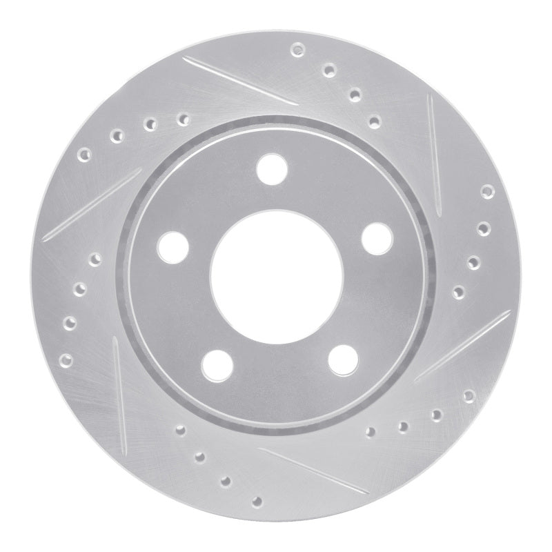 R1 Concepts 85-91 Audi 200 Quattro Rear Right Drilled & Slotted Silver Brake Rotor
