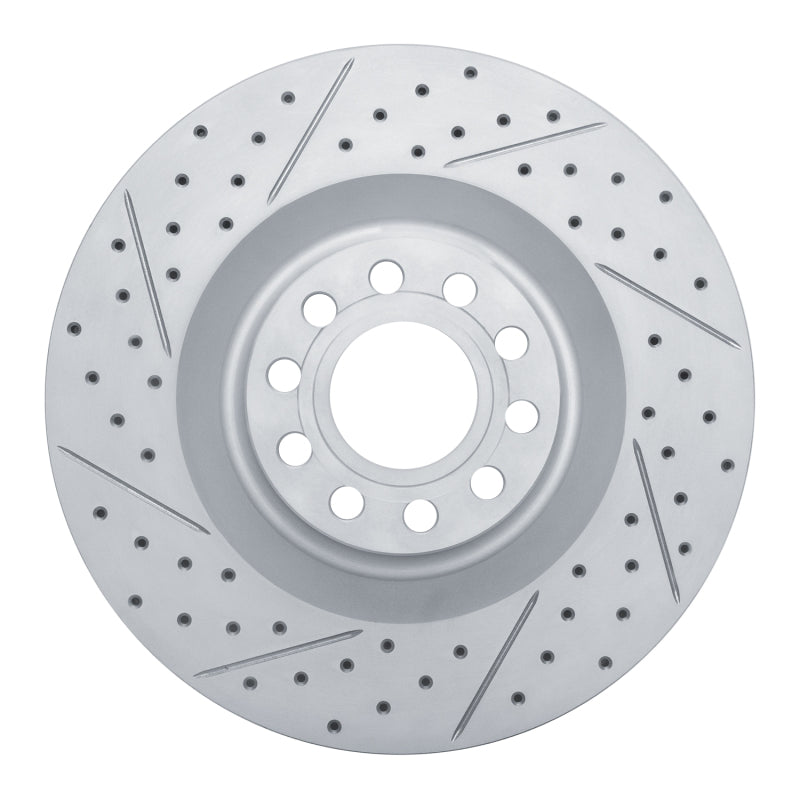 R1 Concepts 01-03 Audi S8 Front Left Drilled & Slotted Geo-Carbon Rotor