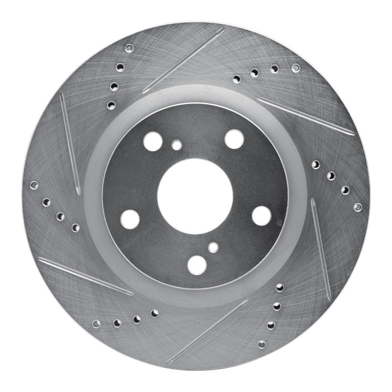 R1 Concepts 19-23 Porsche CAYENNE Rear Left Drilled & Slotted Silver Brake Rotor