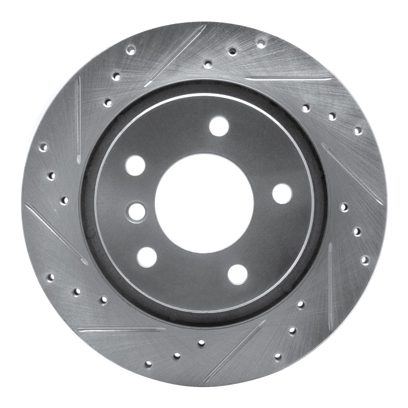 R1 Concepts 99-06 BMW 325CI (USA/Canada) Rear Left Drilled & Slotted Silver Brake Rotor