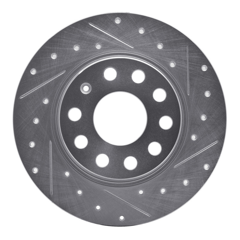 R1 Concepts 05-25 Audi A3 Rear Right Drilled & Slotted Silver Brake Rotor