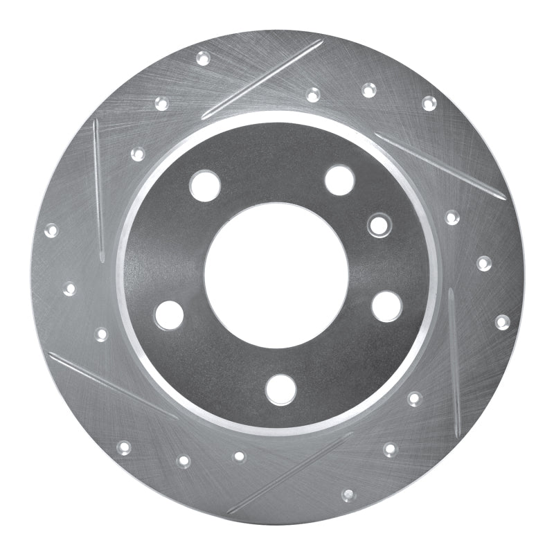 R1 Concepts 78-81 BMW 733I Rear Left Drilled & Slotted Silver Brake Rotor