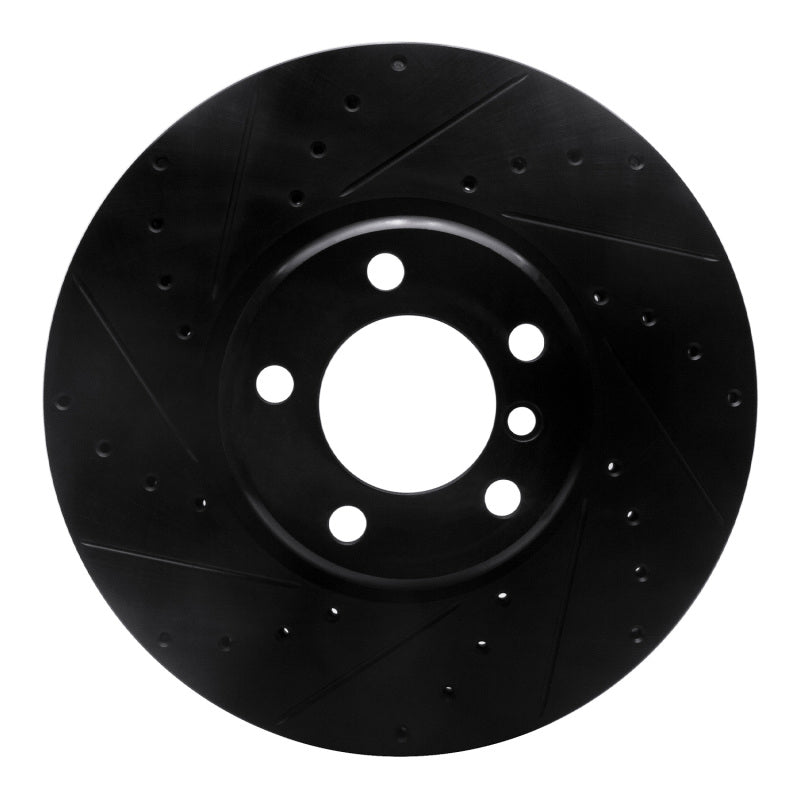 R1 Concepts 12-21 BMW 228I Front Left Drilled & Slotted Black Brake Rotor