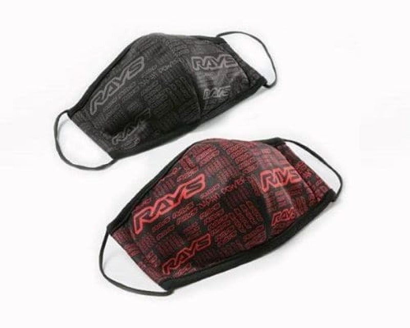 Rays Wheels Face Mask Red & Gray (Pair)