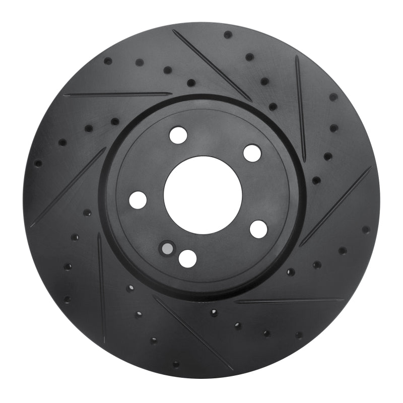 R1 Concepts 19-26 Mercedes-Benz A220 Front Right Drilled & Slotted Black Brake Rotor
