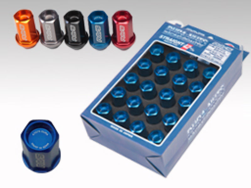 Rays Wheels Dura-Nut L42 Straight Type 12X1.25 Lug Nut Set 16 Lug 4 Lock Set - Blue