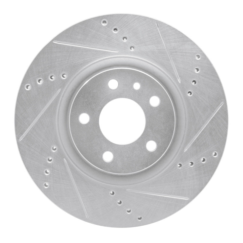 R1 Concepts 91-20 Alfa Romeo 164 Front Right Drilled & Slotted Silver Brake Rotor