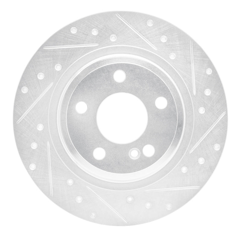 R1 Concepts 12-20 Mercedes-Benz SLK250 Rear Right Drilled & Slotted Silver Brake Rotor
