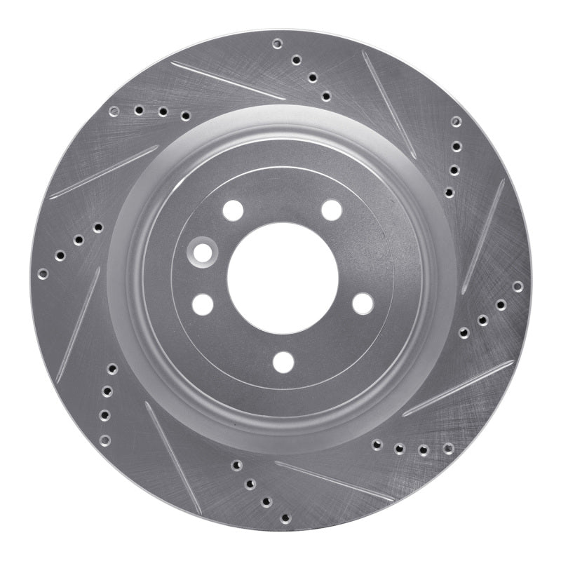 R1 Concepts 13-25 Land Rover Defender 90 Rear Right Drilled & Slotted Silver Brake Rotor