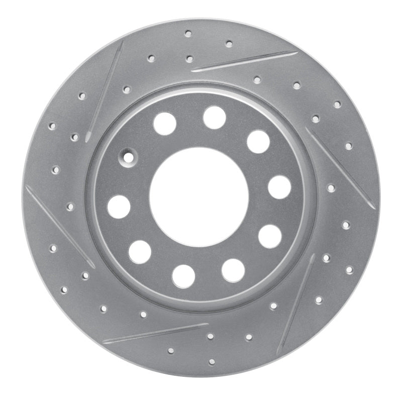 R1 Concepts 00-08 Audi A4 Quattro Rear Left Drilled & Slotted Geo-Carbon Rotor