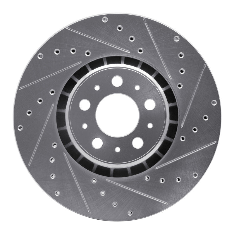R1 Concepts 03-09 Volvo XC90 Front Right Drilled & Slotted Silver Brake Rotor