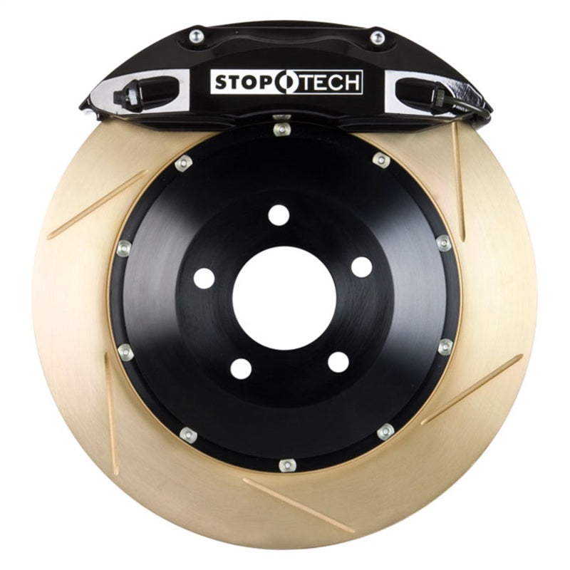 StopTech 10-11 Audi A3 / 06-09 VW GTI MK V Front BBK ST-40 Black Calipers 355X32 Zinc Slotted Rotor