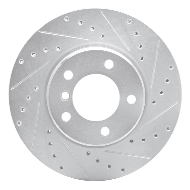 R1 Concepts 04-10 BMW 525I (USA/Canada) Front Right Drilled & Slotted Silver Brake Rotor