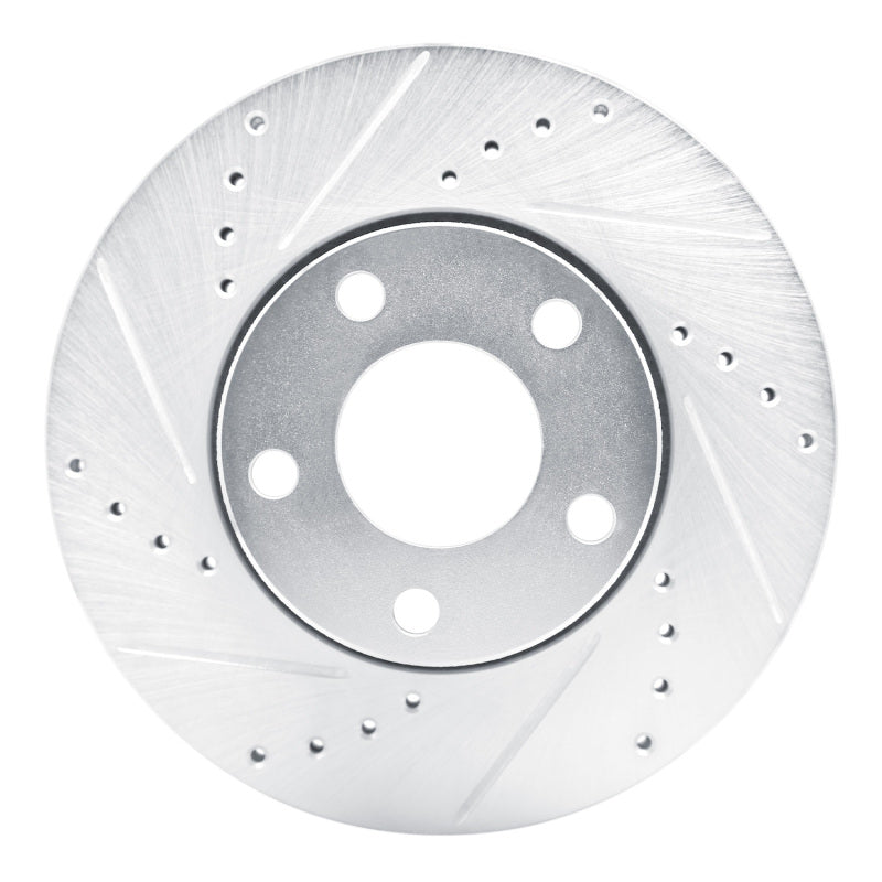 R1 Concepts 90-97 Audi V8 Quattro Front Left Drilled & Slotted Silver Brake Rotor