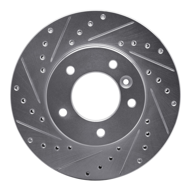 R1 Concepts 90-97 Jaguar XJ6 Front Left Drilled & Slotted Silver Brake Rotor
