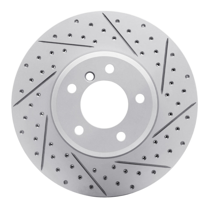R1 Concepts 04-10 BMW 525Xi Front Right Drilled & Slotted Geo-Carbon Rotor