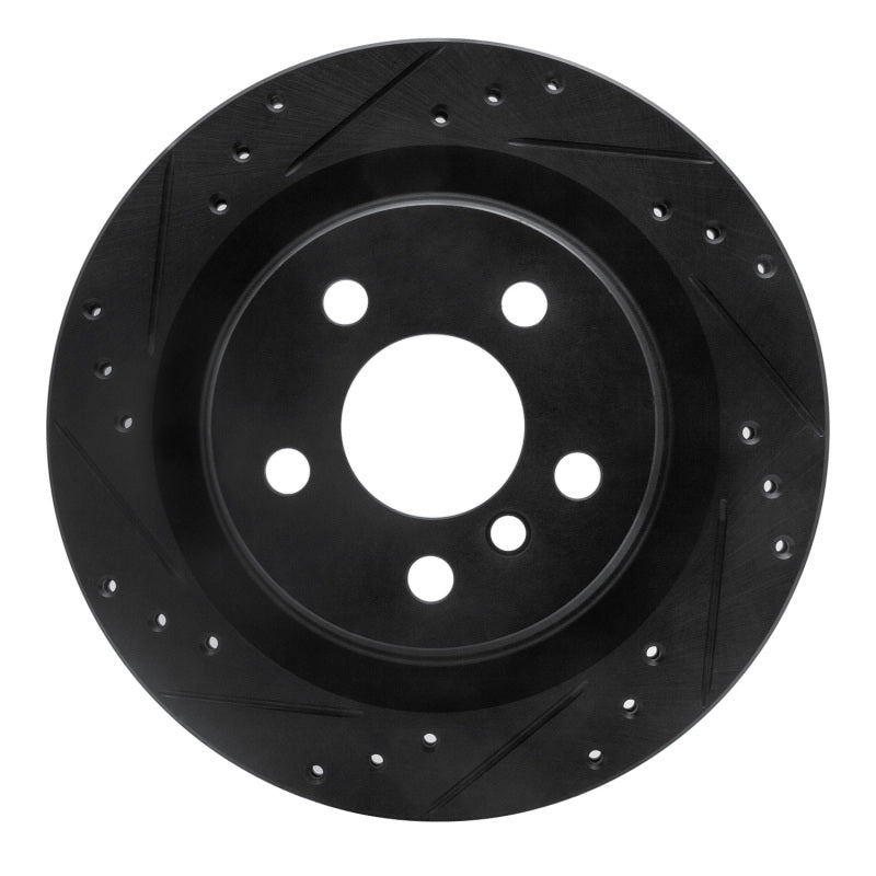 R1 Concepts 16-26 BMW 228I Gran Coupe Rear Left Drilled & Slotted Black Brake Rotor