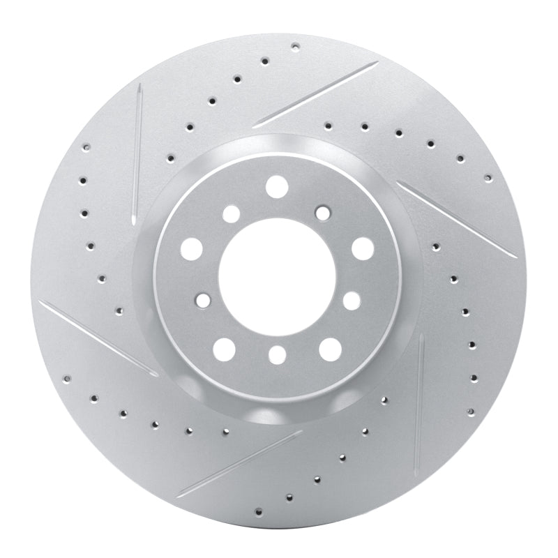 R1 Concepts 00-03 BMW M5 Right Front Drilled & Slotted Geo-Carbon Rotor