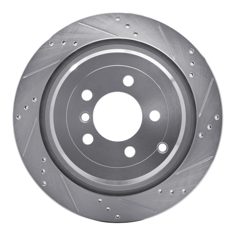 R1 Concepts 06-12 Land Rover Range Rover Rear Right Drilled & Slotted Silver Brake Rotor