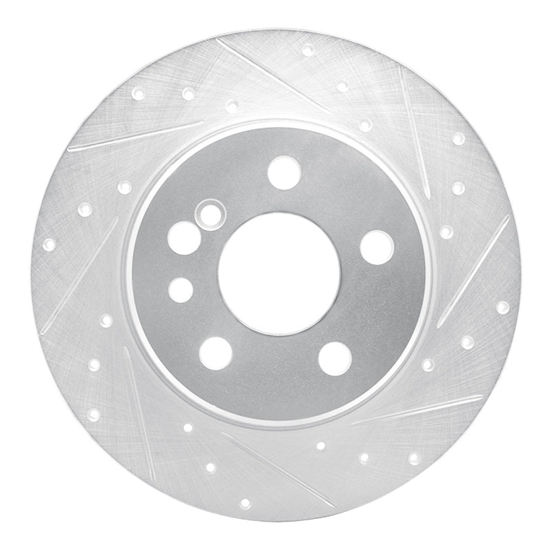 R1 Concepts 91-99 Mercedes-Benz S350 Rear Right Drilled & Slotted Silver Brake Rotor