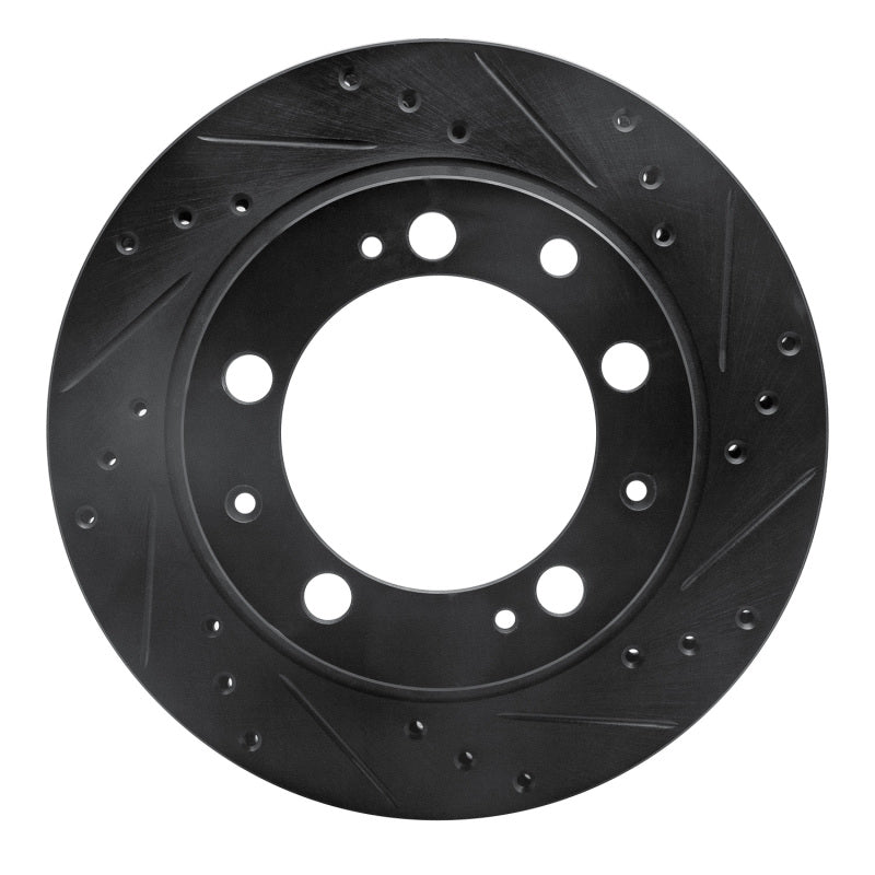 R1 Concepts 87-89 Porsche 944 Except Turbo Rear Right Drilled & Slotted Black Brake Rotor