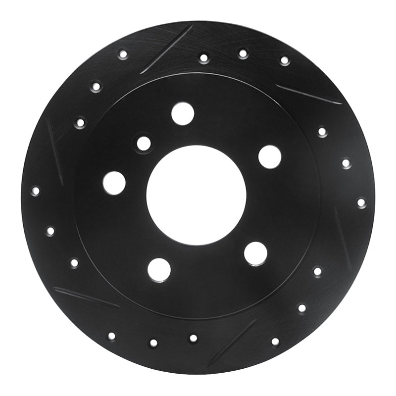 R1 Concepts 06-11 Mercedes-Benz B200 Rear Left Drilled & Slotted Black Brake Rotor