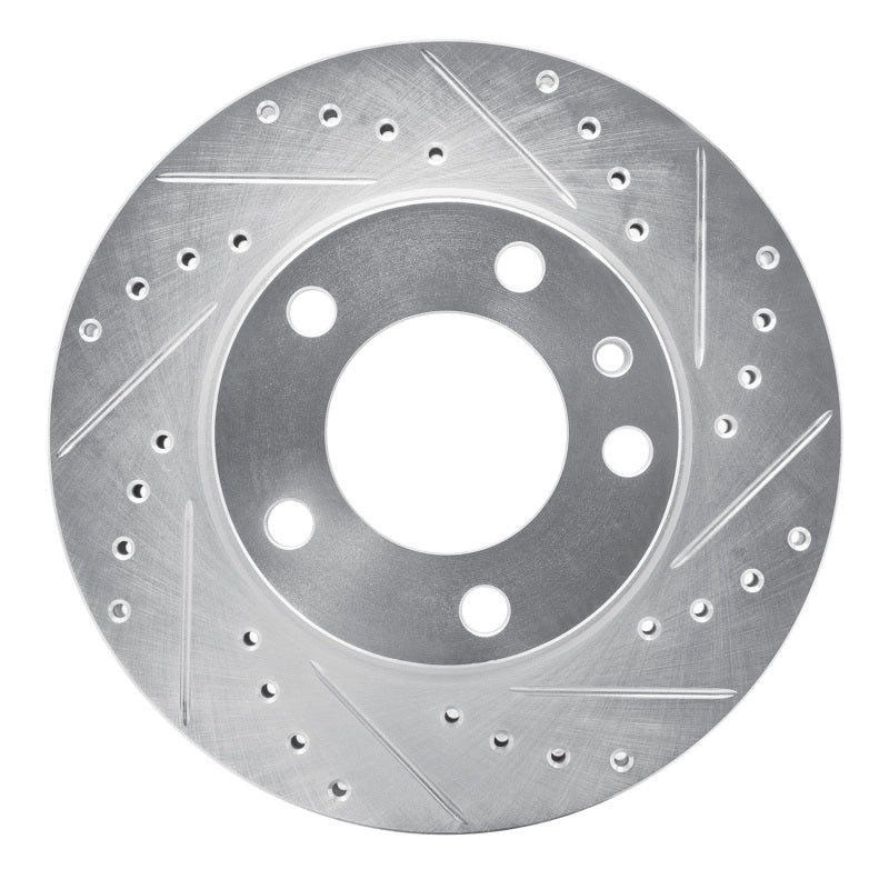 R1 Concepts 82-89 BMW 535I Front Right Drilled & Slotted Silver Brake Rotor