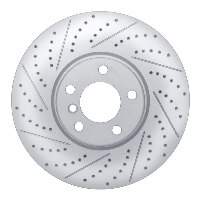 R1 Concepts 10-18 BMW 650I Coupe Right Front Drilled & Slotted Geo-Carbon Rotor