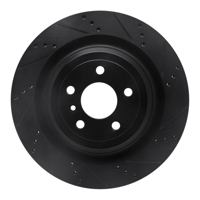 R1 Concepts 13-19 Mercedes-Benz GLS450 Rear Right Drilled & Slotted Black Brake Rotor