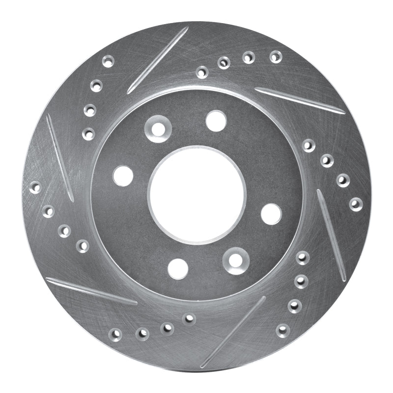 R1 Concepts 83-85 Renault R18I Front Left Drilled & Slotted Silver Brake Rotor