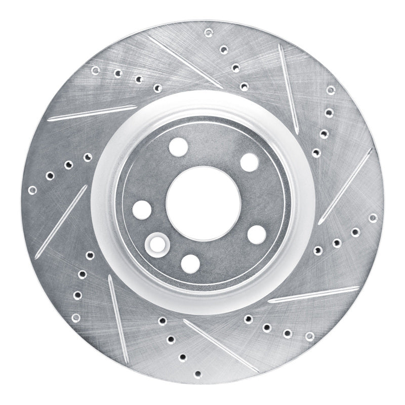 R1 Concepts 20-20 Jaguar F-Pace Front Right Drilled & Slotted Silver Brake Rotor
