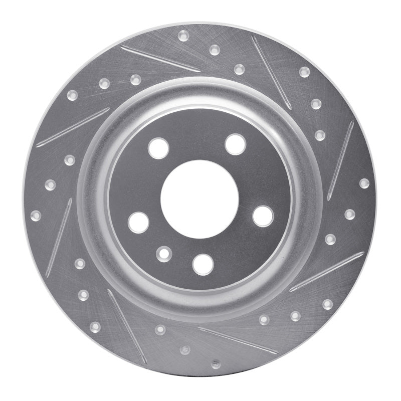 R1 Concepts 18-25 Volvo S60 Rear Right Drilled & Slotted Silver Brake Rotor